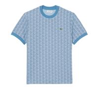 Lacoste - Jacquard Monogram Tee - Homme - Tops - Bleu - Taille: L
