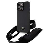 Lacoste LCHCP15XSPVCK Coque pour iPhone 15 Pro Max 6,7" Noir Coque rigide Iconique Petit Pique Crossbody