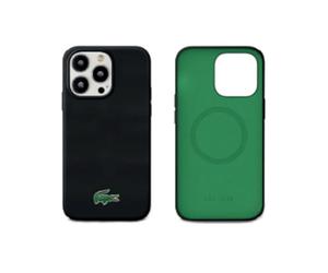 Lacoste LCHMP15XSLOK Coque rigide en silicone pour iPhone 15 Pro Max 6,7" Noir