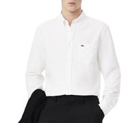 Lacoste Long Sleeve Regular Fit Oxford Button Down Shirt Chemise, Blanc, L Homme