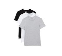 Lacoste Men's 100% Cotton Slim Fit Crew Neck T-Shirt, 3-Pack, White/Dove Grey/Black, Small