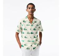 Lacoste Men's All Over Print Short-Sleeve Performance Polo Shirt Farine 2XS Male