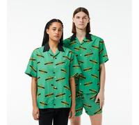 Lacoste Men's Golf Print Short-Sleeve Patterned Shirt Calathea/Multi XS Male