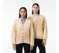 Lacoste Men's Monogram Motif Cardigan Cookie/Laponie XL Male