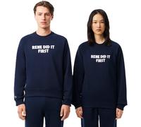 Lacoste Men's Printed Crew Neck Jumper Bleu marine M Male