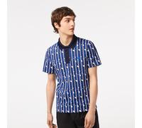 Lacoste Men's Printed Short-Sleeve Polo Shirt Blanc/Royaume 3XL Male