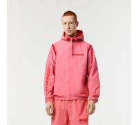 Lacoste Men's Racing Hooded Long Sleeve Water Repellent Performance Rugby Jacket Reseda Rose 3XL Male