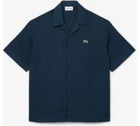 Lacoste Men's Relaxed Fit Waffle Texture Short-Sleeve Patterned Shirt Bleu marine C7Z L Male