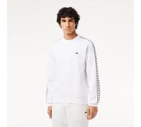 Lacoste Men's Stripe Logo Crew Sweatshirt Blanc M Male