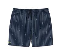Lacoste - Mid Length Crocodile Print Swim Trunks - Homme - Maillots de bain - Bleu - Taille: S