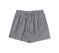 Lacoste - Mid Length Monogram Print Swim Trunks - Homme - Maillots de bain - Gris - Taille: M