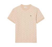 Lacoste - Monogram Jacquard T-Shirt - Homme - Tops - Beige - Taille: M