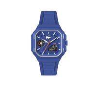 Lacoste Montre à Mouvement à Quartz Trois Aiguilles Collection LC33 Square avec Bracelet en Silicone - Disponible en Version Bleu, Verte ou Blanche