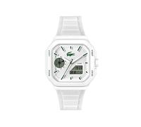 Lacoste Montre à Mouvement à Quartz Trois Aiguilles Collection LC33 Square avec Bracelet en Silicone - Disponible en Version Bleu, Verte ou Blanche