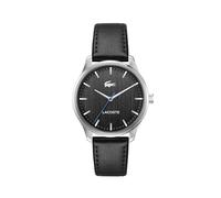 Lacoste Montre à Mouvement à Quartz Trois Aiguilles pour Homme Collection Lisbon avec Bracelet en Cuir Noir - 2011372