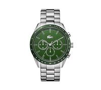 Lacoste Montre à Trois Aiguilles pour Homme avec Bracelet en Acier Blanc argenté