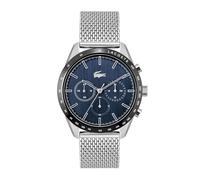 Lacoste Montre à Trois Aiguilles pour Homme avec Bracelet en Acier Blanc argenté