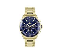 Lacoste Montre Chronographe à Quartz pour Homme Collection TIEBREAKER avec Bracelet en Acier Inoxydable de Couleur Dorée - 2011151