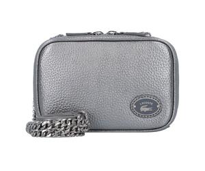 Lacoste Origin Croc Sac à bandoulière Cuir 16 cm couleur argent