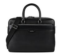 Lacoste Ossian Attaché-case Cuir véritable 41 cm Compartiment ordinateur noir