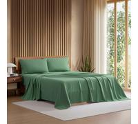 Lacoste Parure de lit 4 pièces 100% Percale de Coton, fraîche, Nette, Mate et Durable, certifiée Oeko-Tex, Couleur Unie, Vert, très Grand lit californien