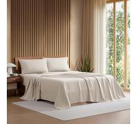 Lacoste Parure de lit 4 pièces 100% Percale de Coton, fraîche, Nette, Mate et Durable, certifiée Oeko-Tex - Couleur Unie, Pierre Ponce, très Grand lit