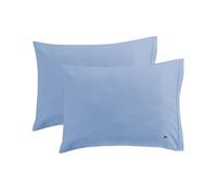 Lacoste Percale Solide Ensemble de taies d'oreiller, Allure Blue, King