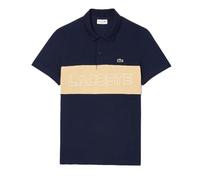 Lacoste Polo à blocs de couleurs, bleu marine/beige, tissu stretch