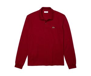 Lacoste - Polo à Col Rayé Bordeaux - Homme - Tops - Rouge - Taille: 2XL
