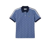 Lacoste - Polo ajusté en jacquard avec monogramme - Femme - Tops - Bleu - Taille: 38 FR