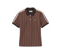 Lacoste - Polo ajusté en jacquard Monogramme - Femme - Tops - Brun - Taille: 38 FR