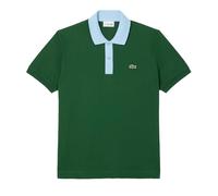 Lacoste Polo coupe classique, col contrasté, vert/bleu