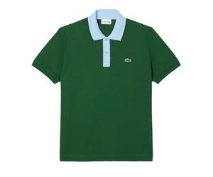 Lacoste Polo coupe classique, col contrasté, vert/bleu, vert/bleu, L