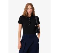 Lacoste - Polo en piqué de coton stretch - Femme - Tops - Noir - Taille: 38 FR