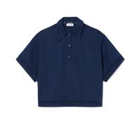 Lacoste - Polo Fluide Oversize en Sergé - Femme - Tops - Bleu - Taille: 32 FR