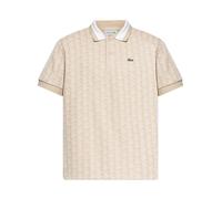 Polo Lacoste col bord-côtes manches courtes beige blanc - XL