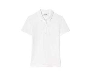 Lacoste - Polo sans manches en piqué de coton stretch - Femme - Tops - Blanc - Taille: 46 FR
