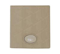 Lacoste - Portefeuille compact en cuir monogrammé - Homme - Accessoires - Beige - Taille: ONE Size