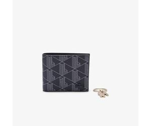 Lacoste Portefeuille Money Pieces Billfold pour Homme, Monogramme Noir Gris, Monogramme Noir Gris, Western