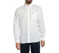 Lacoste Pour des hommes Chemise en lin coupe classique, blanc