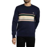 Lacoste Pour des hommes Sweat-shirt rayé fabriqué en France, Bleu