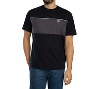 Lacoste Pour des hommes T-shirt en coton à blocs de couleur, Noir
