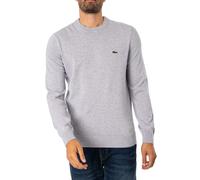 Lacoste Pour des hommes Tricot à col rond en coton biologique, Gris