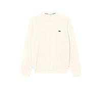 Pull à col rond pour homme Lacoste AH0128, tricot basique, coupe normale, Blanc, 7 (XXL)