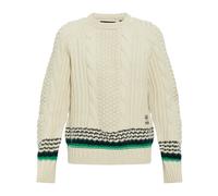 Lacoste - Pull en laine avec maille décorative - Homme - Pulls - Beige - Taille: S