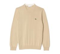 Lacoste - Pull en maille de coton à col rond - Homme - Pulls - Beige - Taille: S