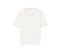 Lacoste - Pull en maille torsadée à manches courtes - Femme - Pulls - Blanc - Taille: 44 FR