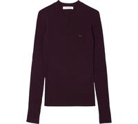 Lacoste - Pull haut côtelé pour femme GT5781 (36 FR) (Bordeaux)