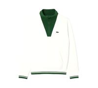 LACOSTE Pull-over 'Heritage' vert / blanc, Taille L
