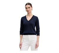 Lacoste - Pull V Col V Tricot Sans Couture - Femme - Pulls - Bleu - Taille: 36 FR
